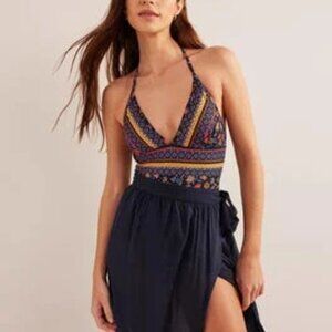 Boden String Plunge One-Piece Swimsuit
